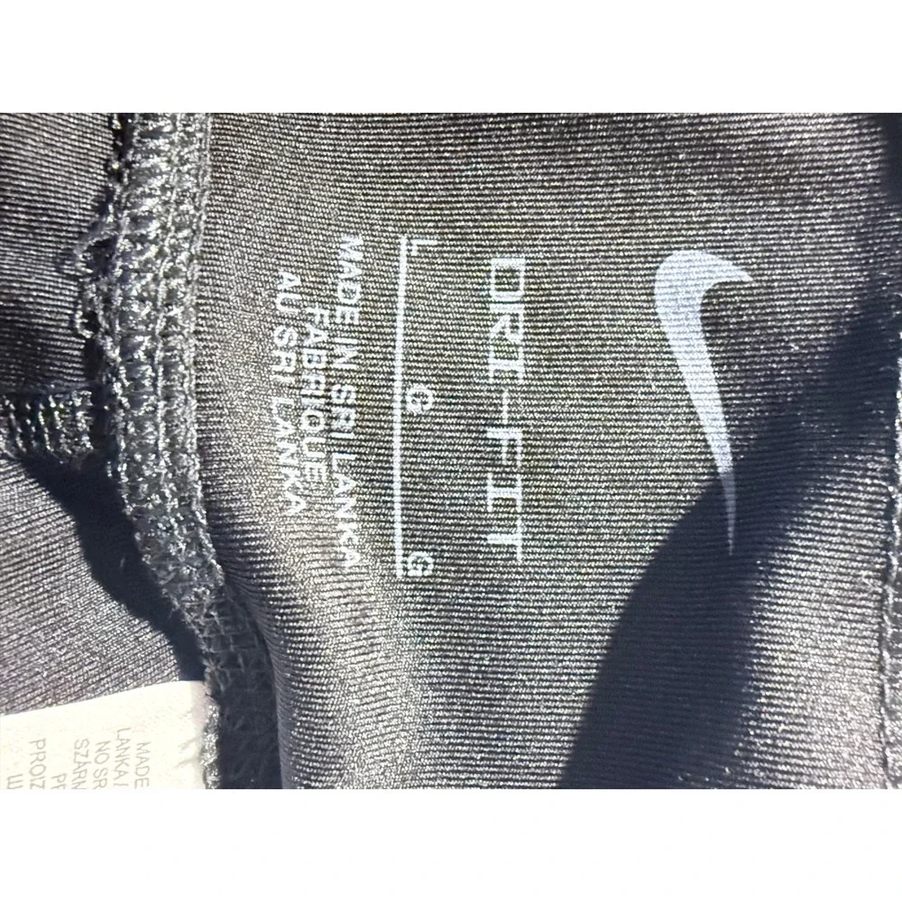 Nike Leggings Women Large Black Dri-FIT Running Tights Activewear Workout Pocket